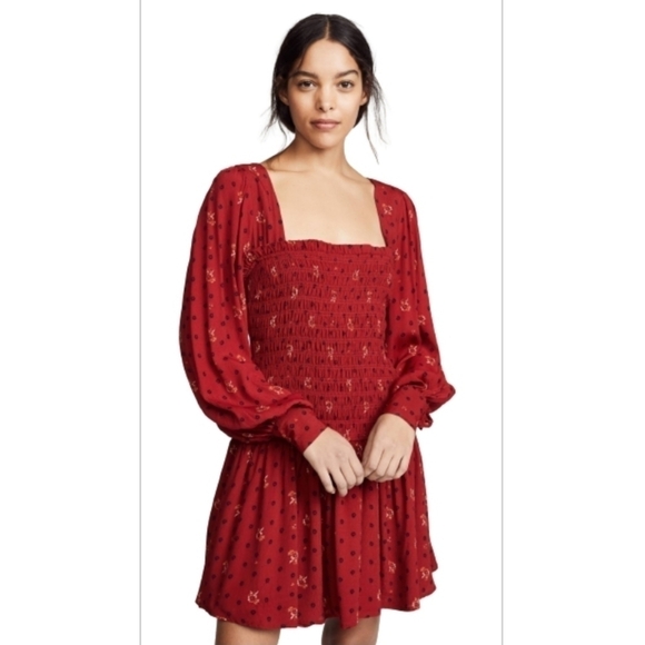 Free People Two Faces Ruby Viscose Rayon Mini Dress Small - Picture 1 of 16